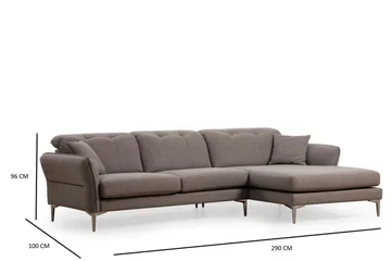 Chandara Soffa m. Divan 3-sits - Grå - Möbler - Soffa - Divansoffor & schäslongsoffa