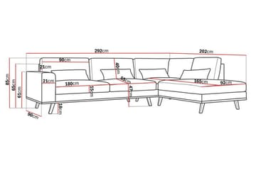 Copenhagen 4-sits Högervänd L-formad Schäslongsoffa i Manchester - Ljusgrå - Möbler - Soffa - Divansoffor & schäslongsoffa