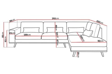 Copenhagen 4-sits Högervänd L-formad Schäslongsoffa i Manchester - Ljusgrå - Möbler - Soffa - Divansoffor & schäslongsoffa