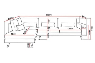 Copenhagen 4-sits Vänstervänd L-formad Schäslongsoffa i Konstläder - Mörkgrå - Möbler - Soffa - Divansoffor & schäslongsoffa
