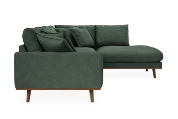 Copenhagen Premium 4-sits Högervänd L-formad Djup Schäslongsoffa i Tyg - Grön - Möbler - Soffa - Divansoffor & schäslongsoffa