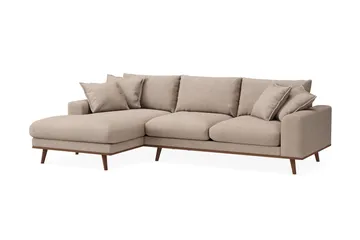 Copenhagen Premium 4-sits Vänstervänd L-formad Djup Divansoffa i Tyg - Ljusbrun - Möbler - Soffa - Divansoffor & schäslongsoffa