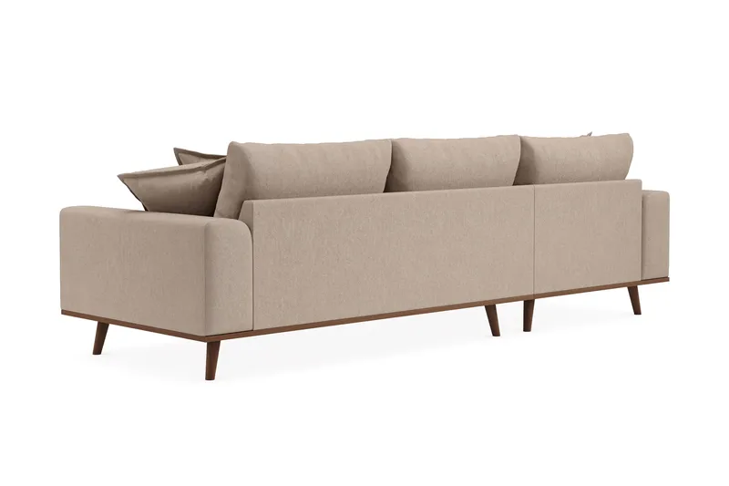 Copenhagen Premium 4-sits Vänstervänd L-formad Djup Divansoffa i Tyg - Ljusbrun - Möbler - Soffa - Divansoffor & schäslongsoffa