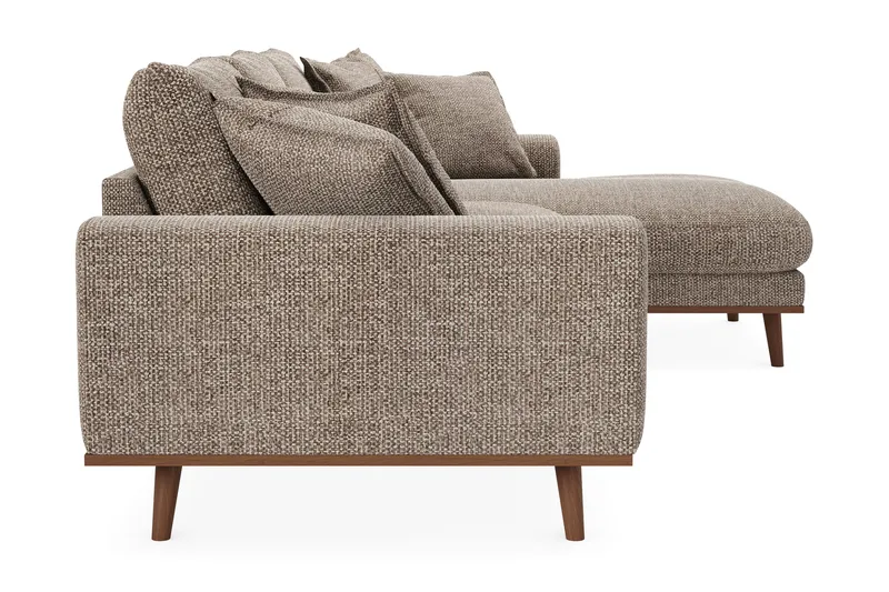 Copenhagen Premium 4-sits Högervänd L-formad Djup Divansoffa i Chenille - Brun - Möbler - Soffa - Divansoffor & schäslongsoffa