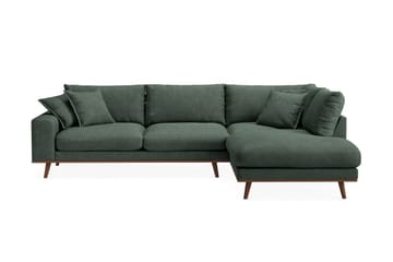 Copenhagen Premium 4-sits Högervänd L-formad Djup Schäslongsoffa i Tyg - Grön - Möbler - Soffa - Divansoffor & schäslongsoffa