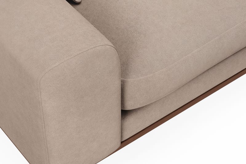 Copenhagen Premium 4-sits Högervänd L-formad Djup Schäslongsoffa i Tyg - Ljusbrun - Möbler - Soffa - Divansoffor & schäslongsoffa
