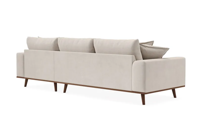 Copenhagen Premium 4-sits Högervänd L-formad Djup Divansoffa i Tyg - Beige - Möbler - Soffa - Divansoffor & schäslongsoffa