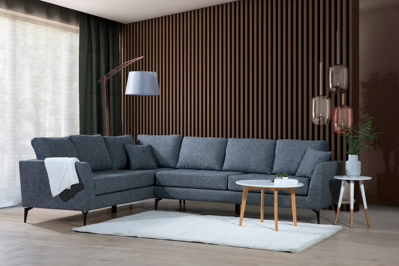 Destinye Hörnsoffa med Divan Vänster - Grå - Möbler - Soffa - Hörnsoffa