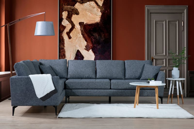 Destinye Hörnsoffa med Divan Vänster - Grå - Möbler - Soffa - Hörnsoffa