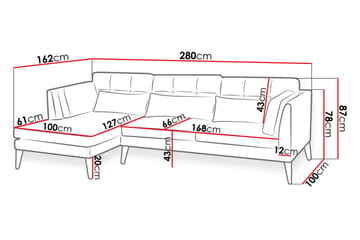 Dunmyre Hörnsoffa Vänster - Grå - Möbler - Soffa - Divansoffor & schäslongsoffa