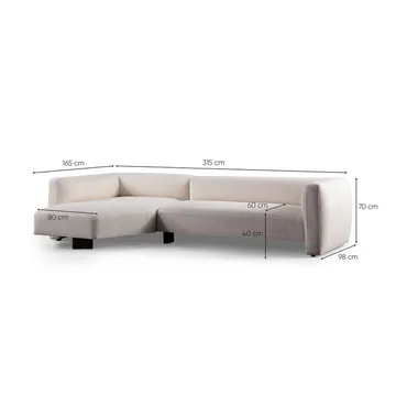 Elvaris 4-sits Soffa med Divan - Vit - Möbler - Soffa - Divansoffor & schäslongsoffa
