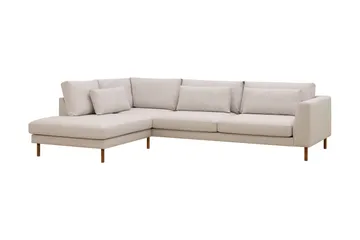 Florenz 4-sits Vänstervänd L-formad Schäslongsoffa i Tyg - Beige - Möbler - Soffa - Divansoffor & schäslongsoffa