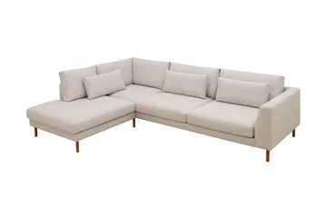Florenz 4-sits Vänstervänd L-formad Schäslongsoffa i Tyg - Beige - Möbler - Soffa - Divansoffor & schäslongsoffa