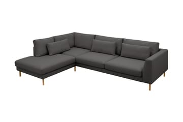Florenz 4-sits Vänstervänd L-formad Schäslongsoffa i Tyg - Mörkgrå - Möbler - Soffa - Divansoffor & schäslongsoffa