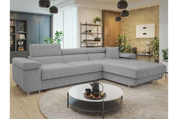 Gabina Soffa med Divan 3-sits - Grå - Möbler - Soffa - Divansoffor & schäslongsoffa