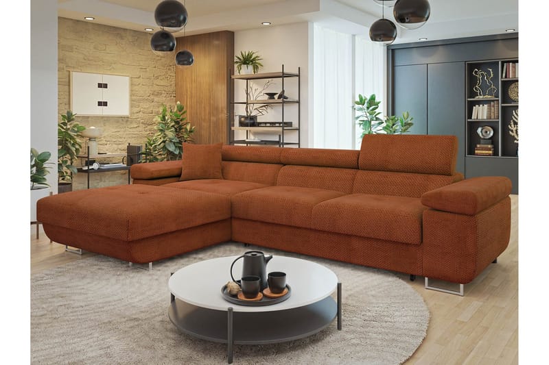 Gabina Soffa med Divan 3-sits - Orange - Möbler - Soffa - Divansoffor & schäslongsoffa