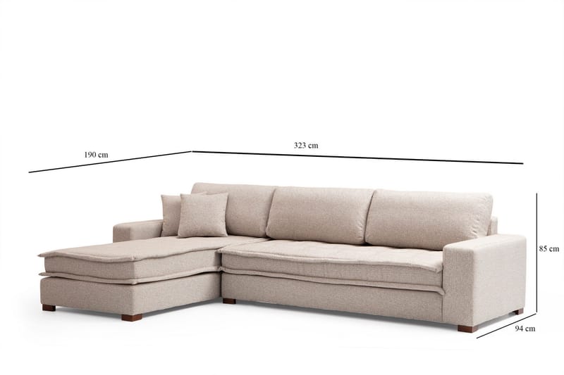 Gladfield Divansoffa 3-sits - Beige - Möbler - Soffa - Divansoffor & schäslongsoffa - 3 sits soffa med divan