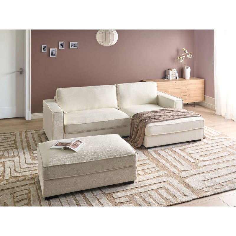 Hörnsoffa med fotpall Renders - Beige - Möbler - Soffa - Divansoffor & schäslongsoffa