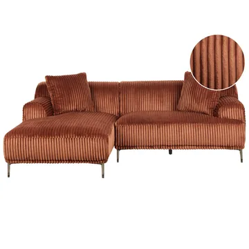 Hörnsoffa Stenum - Brun, mässing/Högervänd - Möbler - Soffa - Hörnsoffa