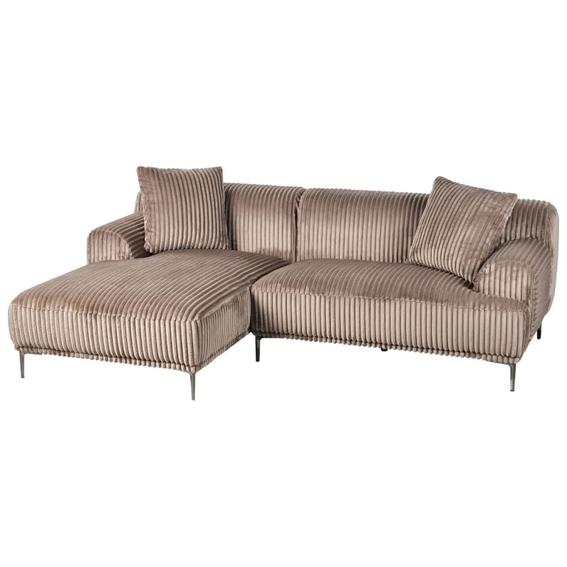 Hörnsoffa Stenum - Ljusbrun, mässing/Högervänd - Möbler - Soffa - Divansoffor & schäslongsoffa