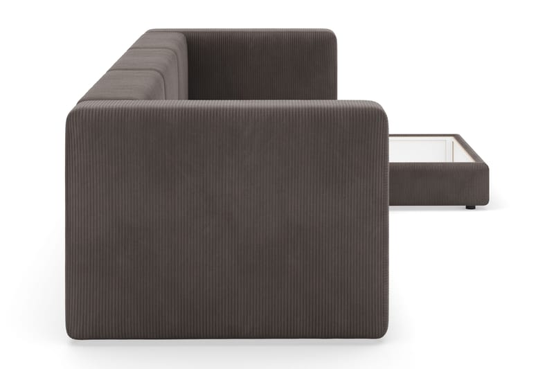Hagblom 4-sits Vändbar Divansoffa 320 cm med Förvaring i Manchestertyg - Brun - Möbler - Soffa - Divansoffor & schäslongsoffa