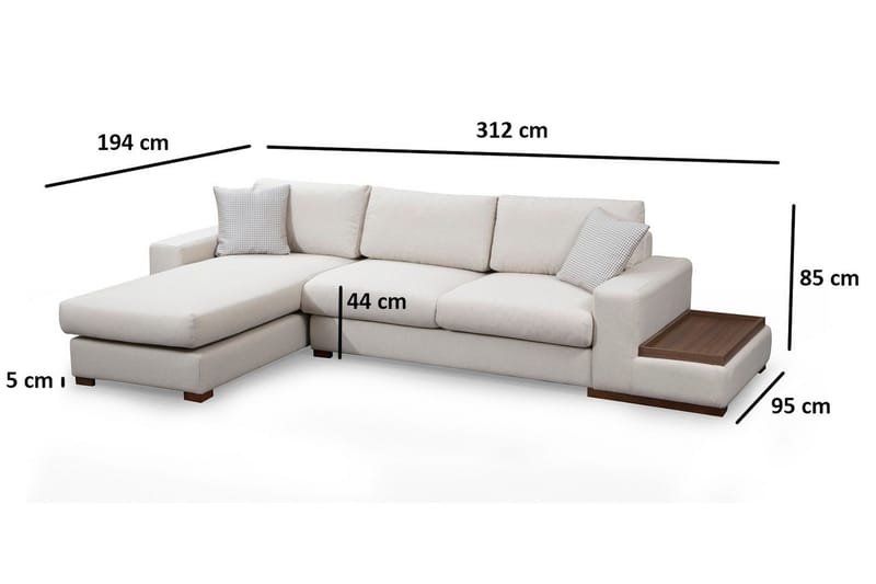 Huelva Divansoffa - Beige - Möbler - Soffa - Divansoffor & schäslongsoffa