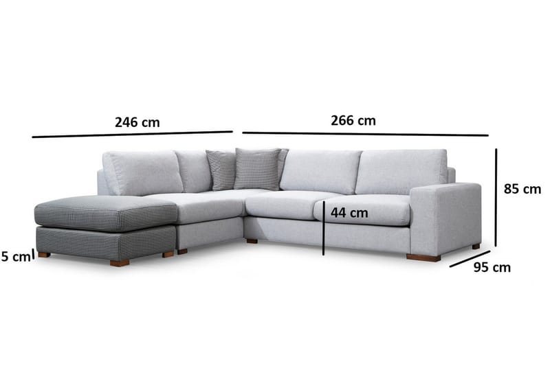 Huelva Divansoffa - Grå - Möbler - Soffa - Divansoffor & schäslongsoffa