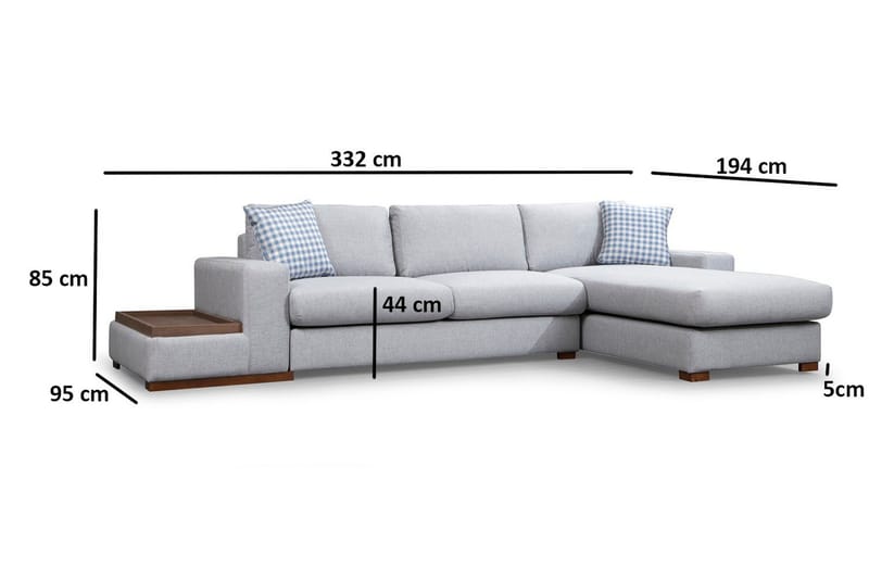 Huelva Divansoffa - Grå - Möbler - Soffa - Divansoffor & schäslongsoffa