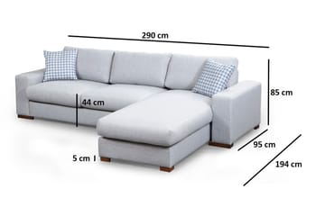 Huelva Divansoffa - Grå - Möbler - Soffa - Divansoffor & schäslongsoffa