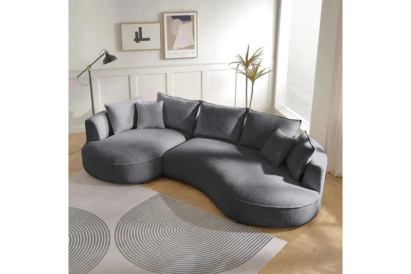 Hungirr Soffa med Divan 4-sits - Mörkgrå - Möbler - Soffa - 4 sits soffa