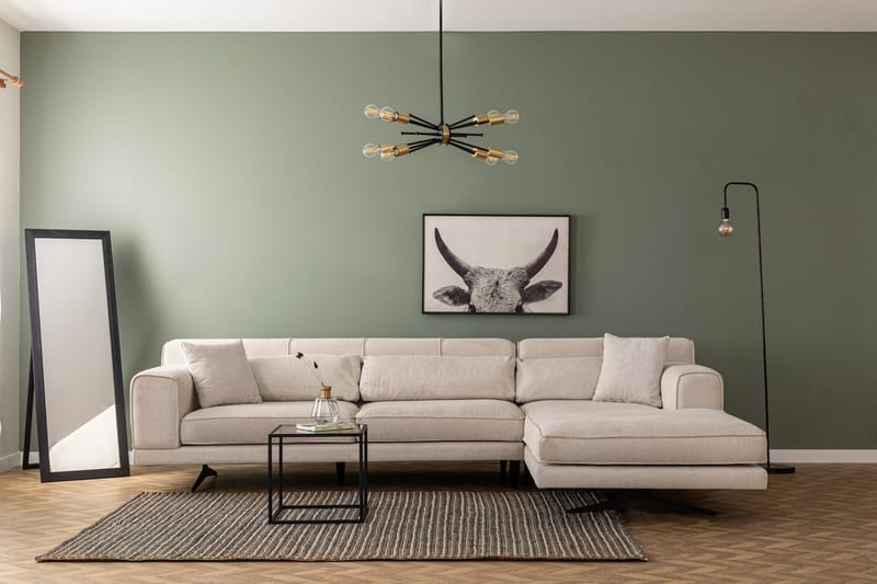 Jivago Divansoffa Höger - Beige/Svart - Möbler - Soffa - Divansoffor & schäslongsoffa
