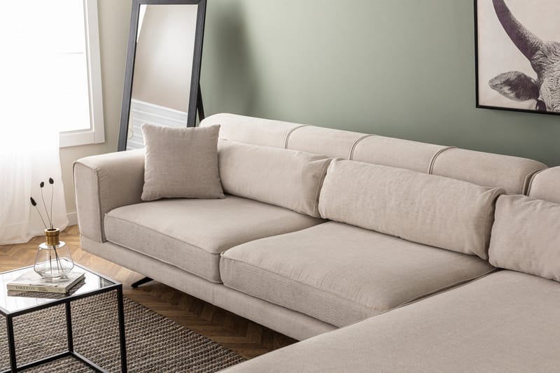 Jivago Divansoffa Höger - Beige/Svart - Möbler - Soffa - Divansoffor & schäslongsoffa