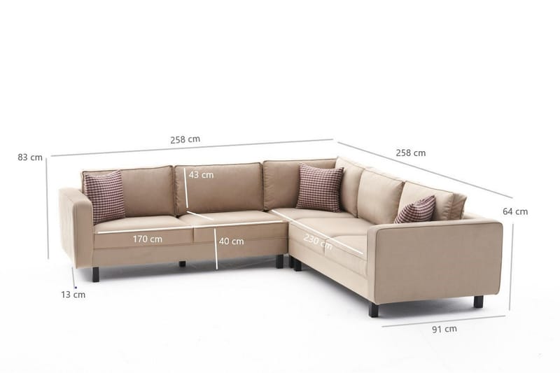 Kaletea Soffa m. Divan 4-sits - Beige - Möbler - Soffa - Hörnsoffa
