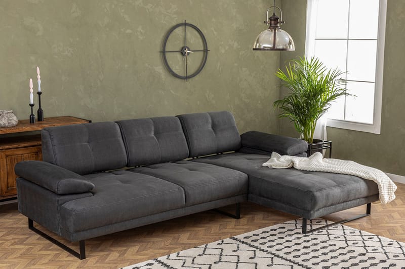 Kitimat Divansoffa 3-sits - Antracit - Möbler - Soffa - Divansoffor & schäslongsoffa - 3 sits soffa med divan