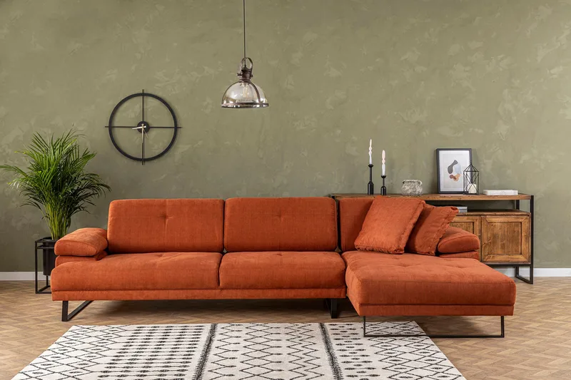 Kitimat Divansoffa 3-sits - Orange - Möbler - Soffa - Divansoffor & schäslongsoffa - 3 sits soffa med divan