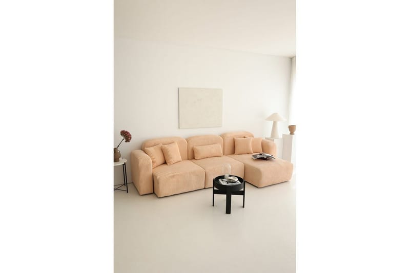 Kyrel Soffa med Divan 3-sits - Beige - Möbler - Soffa - Divansoffor & schäslongsoffa