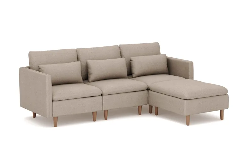 Lovis 3-sits Soffa med vändbar Divan i tyg - Beige - Möbler - Soffa - Divansoffor & schäslongsoffa