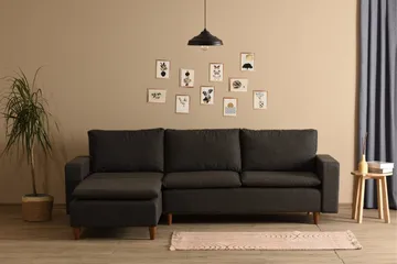 Lungo Soffa m. Divan 4-sits - Mörkgrå - Möbler - Soffa - Bäddsoffa - Bäddsoffa divan