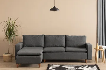 Lungo Soffa m. Divan 4-sits - Mörkgrå - Möbler - Soffa - Bäddsoffa - Bäddsoffa divan
