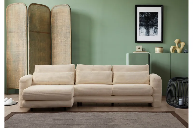 Makhan Soffa m. Divan 3-sits - Beige - Möbler - Soffa - Divansoffor & schäslongsoffa