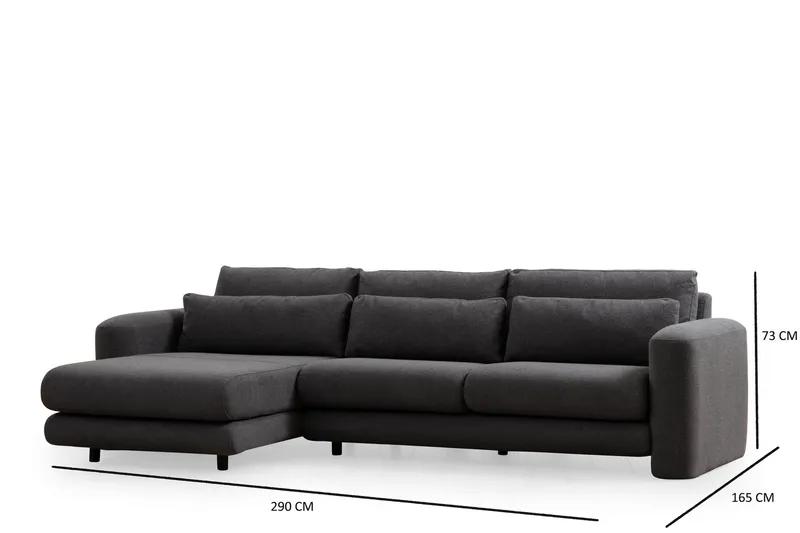 Makhan Soffa m. Divan 3-sits - Grå - Möbler - Soffa - Divansoffor & schäslongsoffa
