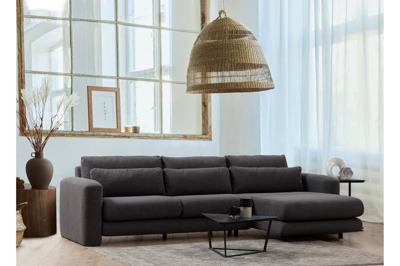 Makhan Soffa m. Divan 3-sits - Grå - Möbler - Soffa - Divansoffor & schäslongsoffa