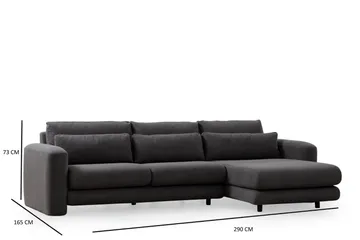 Makhan Soffa m. Divan 3-sits - Grå - Möbler - Soffa - Divansoffor & schäslongsoffa
