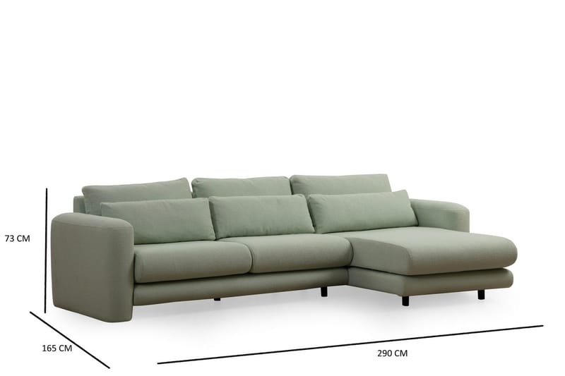 Makhan Soffa m. Divan 3-sits - Grön - Möbler - Soffa - Divansoffor & schäslongsoffa