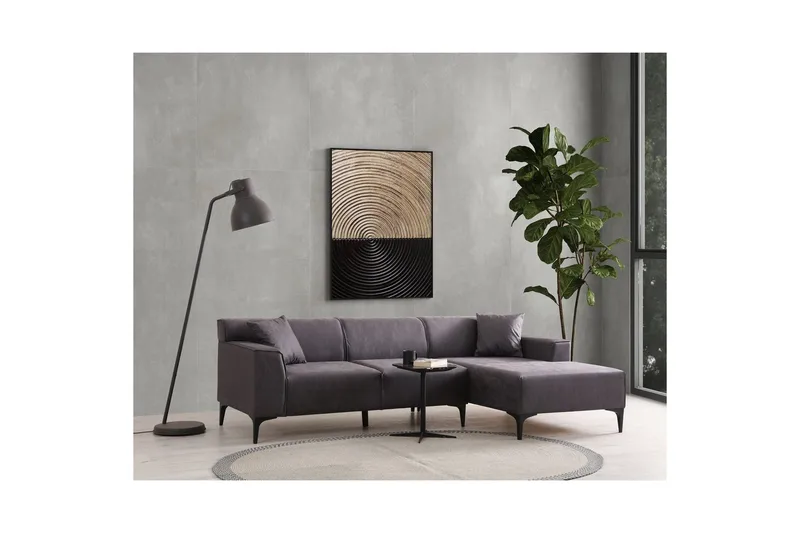 Malpani Soffa med Divan 3-sits - Antracit - Möbler - Soffa - Divansoffor & schäslongsoffa