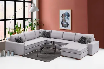 Mamerto Soffa m. Divan 4-sits - Ljusgrå - Möbler - Soffa - Hörnsoffa - Hörnsoffa med divan
