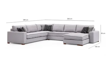 Mamerto Soffa m. Divan 4-sits - Ljusgrå - Möbler - Soffa - Hörnsoffa - Hörnsoffa med divan