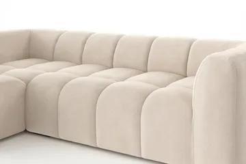 Marlow 3-sits L-formad Bubblig Divansoffa Vänster med Schäslong i Tyg - Beige - Möbler - Soffa - Divansoffor & schäslongsoffa