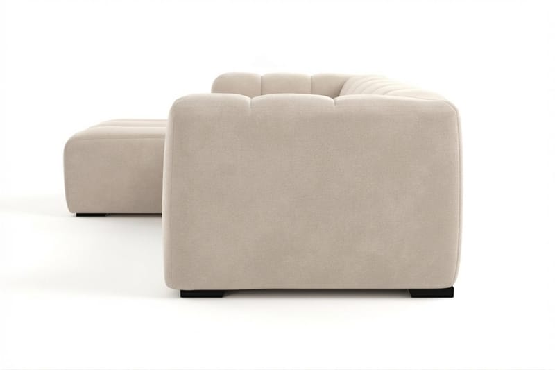 Marlow 3-sits L-formad Bubblig Divansoffa Vänster med Schäslong i Tyg - Beige - Möbler - Soffa - Divansoffor & schäslongsoffa