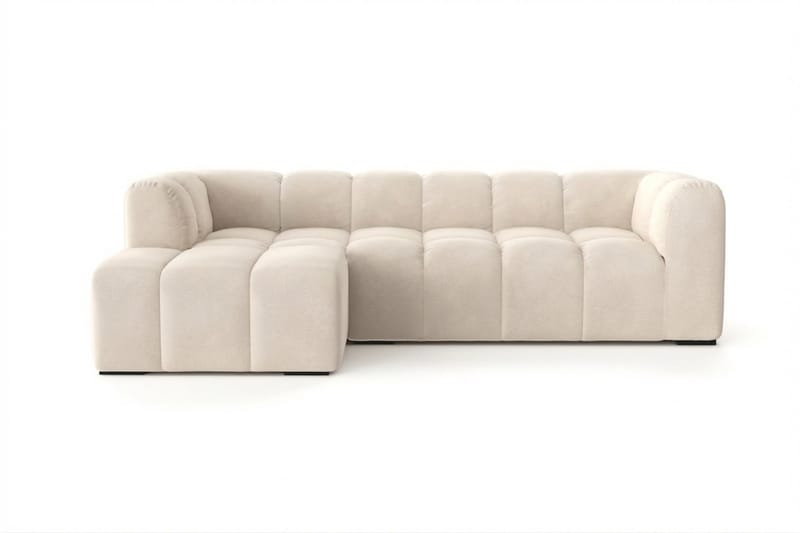 Marlow 3-sits L-formad Bubblig Divansoffa Vänster med Schäslong i Tyg, Beige
